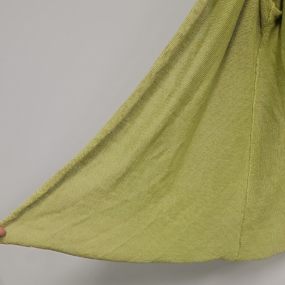 Eileen Fisher Chartruese Green Knit Linen Sweater - Picture 5 of 15